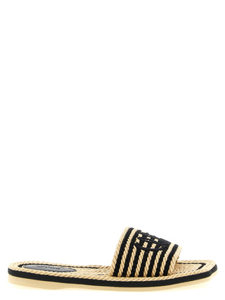 Multicolor Cotton Slides