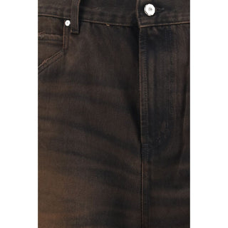 Brown Cotton Jeans Denim