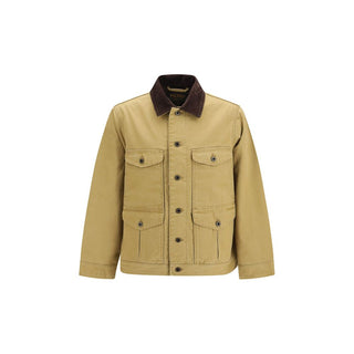 Beige Cotton Full-Length Jacket