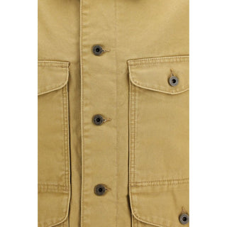 Beige Cotton Full-Length Jacket