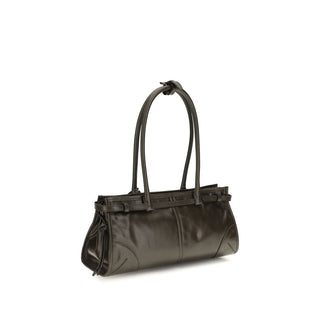 Black Calf Leather Bos Taurus Handbag