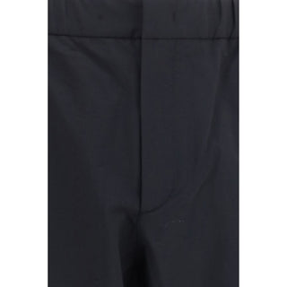 Black Nylon Casual Pants