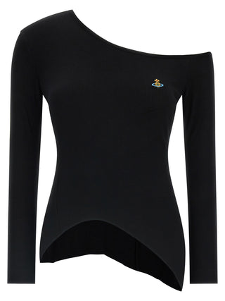Black Viscose Long Sleeve T-Shirt