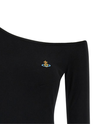 Black Viscose Long Sleeve T-Shirt