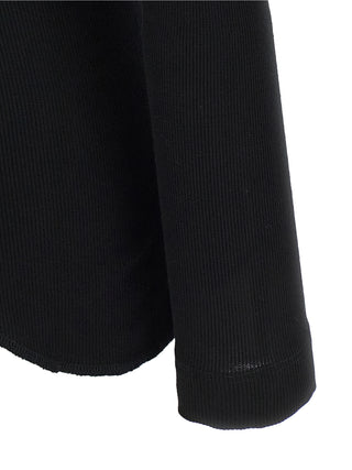 Black Viscose Long Sleeve T-Shirt