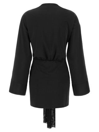 Black Polyester Short Dress