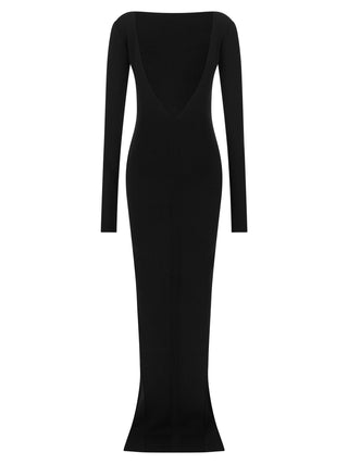 Black Viscose Long Dress