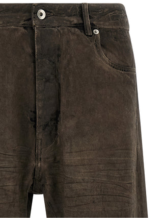 Brown Cotton Relaxed Fit Jeans