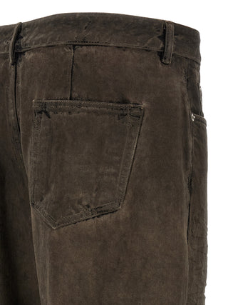 Brown Cotton Relaxed Fit Jeans