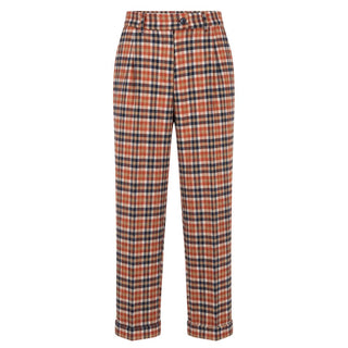 Orange Wool Women Pants