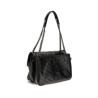Black Calf Leather Bos Taurus Shoulder Bag