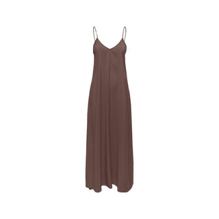 Brown Viscose Long Dress