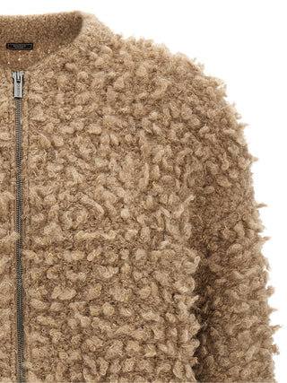 Beige Wool Bomber