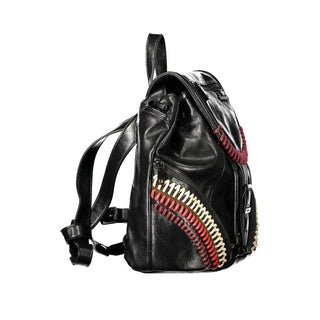 Black Polyurethane Women's Backpack