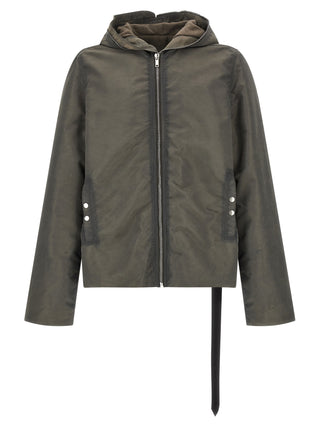 Gray Nylon Full-Length Jacket