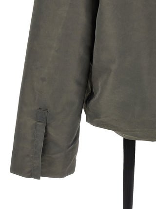 Gray Nylon Full-Length Jacket