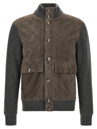 Gray Lamb Leather Leather Jacket