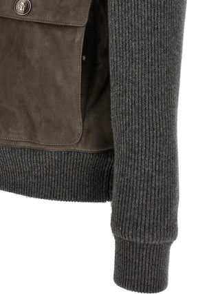 Gray Lamb Leather Leather Jacket