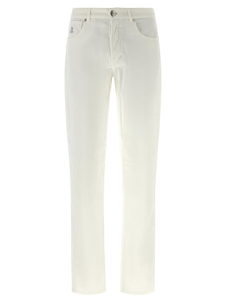 White Cotton Casual Pants