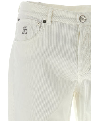White Cotton Casual Pants