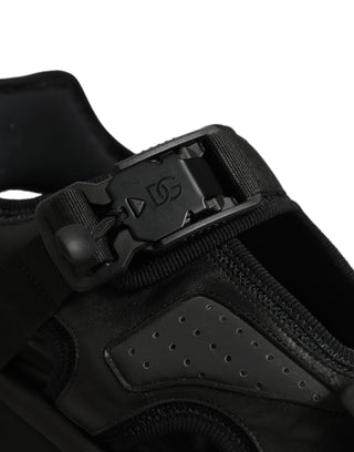 Black Logo Detailed Men Chunky Sandals Shoes