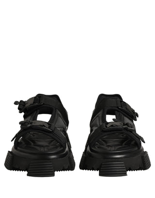 Black Logo Detailed Men Chunky Sandals Shoes