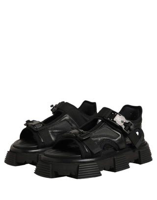 Black Logo Detailed Men Chunky Sandals Shoes