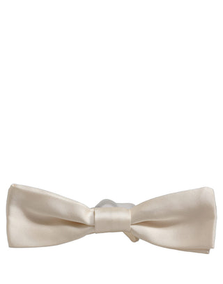 Men White 100% Silk Adjustable Neck Papillon Bow Tie