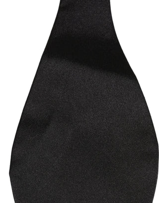 Men Black 100% Silk Adjustable Neck Papillon Bow Tie