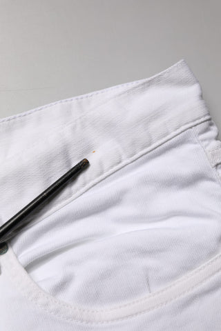 White Skinny Mid Waist Men Denim Trouser Jeans