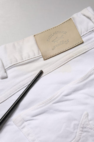 White Skinny Mid Waist Men Denim Trouser Jeans