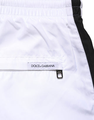 White DG Logo Men Drawstring Shorts Swimwear