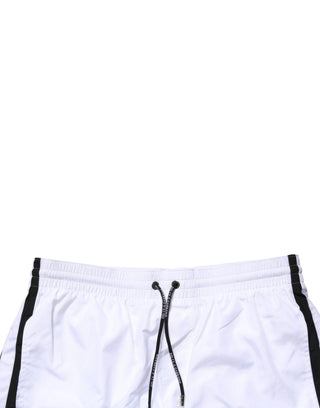 White DG Logo Men Drawstring Shorts Swimwear