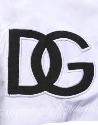 White DG Logo Men Drawstring Shorts Swimwear