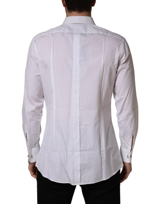 White Cotton Collared Bib GOLD Dress Shirt