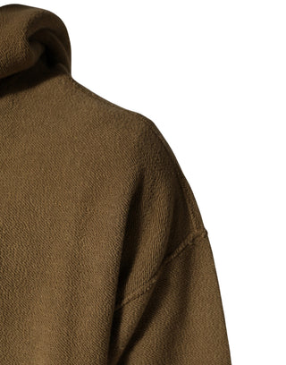Brown Embossed Logo Hooded Sweatshirt Sweater