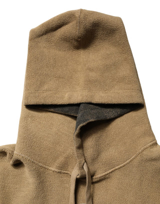 Brown Embossed Logo Hooded Sweatshirt Sweater