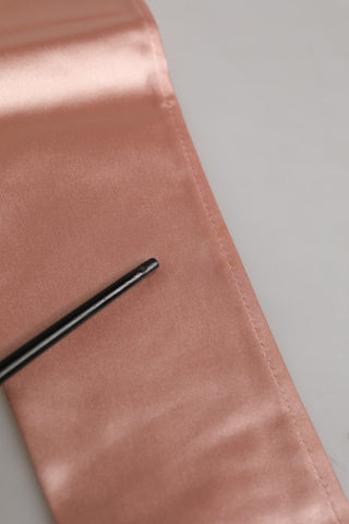 Pink Satin Long Opera Fingerless Gloves