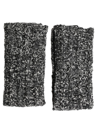 Sleeves Black Wool Blend Knitted Warmer Arm