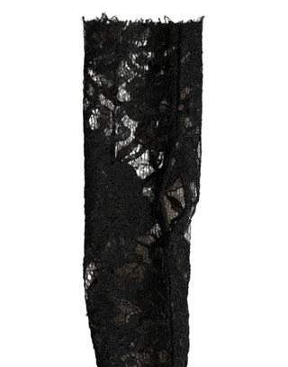 Sleeves Black Nylon Floral Lace Warmer Arm