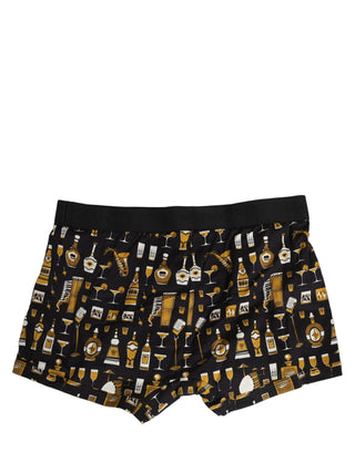 Black Cocktail Print Regular Boxer Underwear
