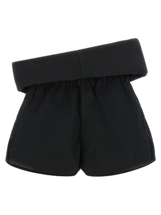 Black Polyester Bermuda Shorts