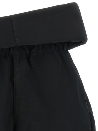 Black Polyester Bermuda Shorts