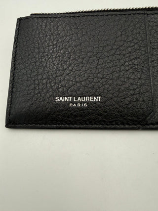 SAINT LAURENT Zip in Deerskin Cardholder