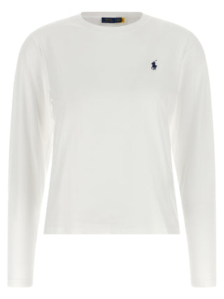 White Cotton Long Sleeve T-Shirt
