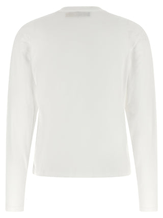 White Cotton Long Sleeve T-Shirt