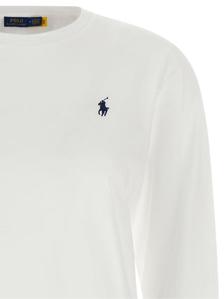 White Cotton Long Sleeve T-Shirt