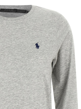 Gray Cotton Long Sleeve T-Shirt