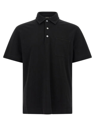 Black Cotton Polo Shirt