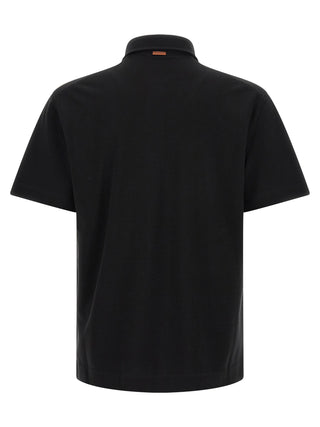 Black Cotton Polo Shirt